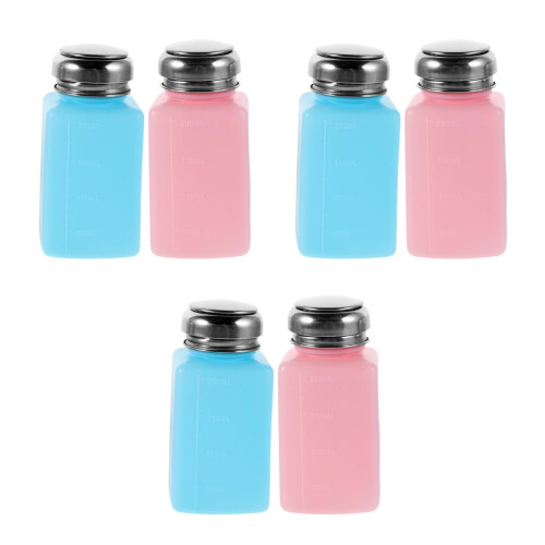 6Pcs Antistatic Liquid Dispenser Plastic Bottles for Alcohol Push Down