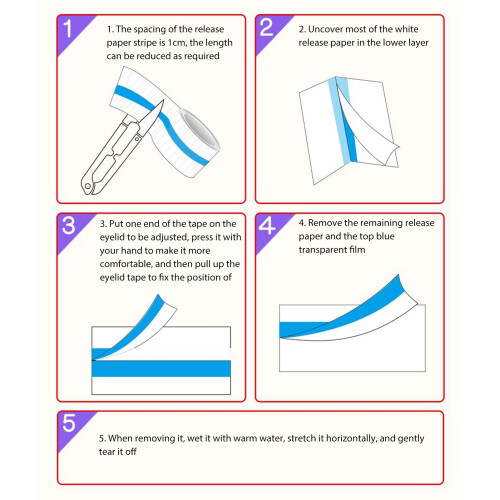 1 Roll Inverted Eyelash Patch PU Tape, Clear 2