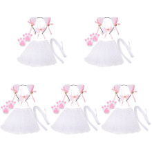 5Sets Kind Cosplay Set Stof Haarband Met Oren Strik En Tutu
