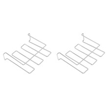 2Pcs Silver Stemware Rack Wine Glass Holder Under Cabinet Strong Steel