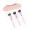 Silicone Makeup Brush Holder Set with 3 Solid Wood Brushes, Portable Dustproof 14
