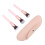 Silicone Makeup Brush Holder Set with 3 Solid Wood Brushes, Portable Dustproof 16