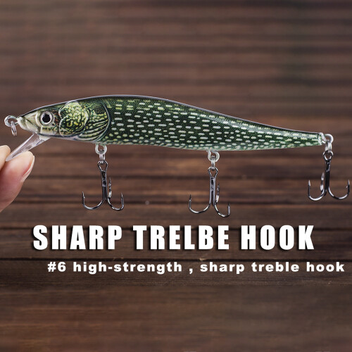 Sinkende Minnow Köder 12cm 13,3g für Bassangeln Hartköder mit 3D-Augen 1