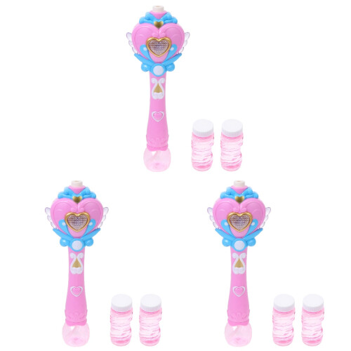 3Sets Elektrischer Bubble Blower Pink Hexenstab Für Kinder Spielspaß