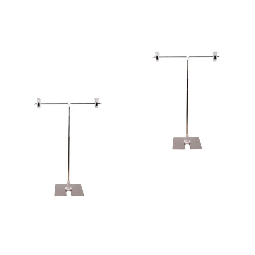 2Pièces Porte-Affiche Réglable Inox Argent Clip Sécurisé