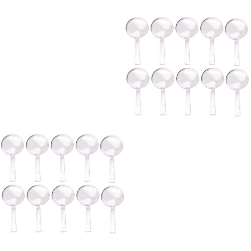 48Stk Kunststoff Lupe Transparent Handheld Ergonomisch Leicht 2