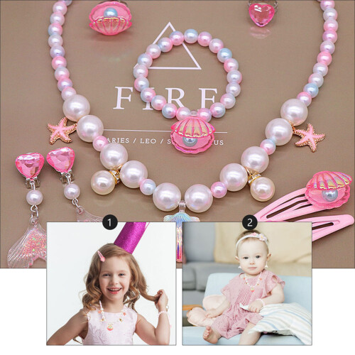 2Sets Handgefertigtes Kinderschmuck Set Shell Bunt 2