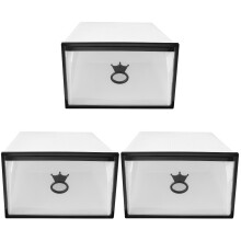 3Pcs Easy Assembly Transparent Plastic Shoes Holder Drawer Type