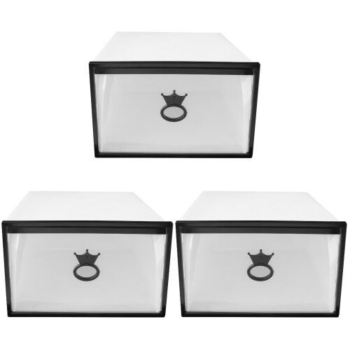 3Pcs Easy Assembly Transparent Plastic Shoes Holder Drawer Type