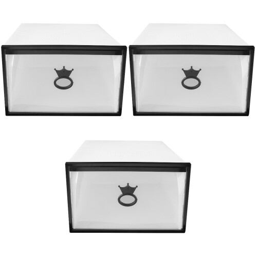 3Pcs Easy Assembly Transparent Plastic Shoes Holder Drawer Type 2