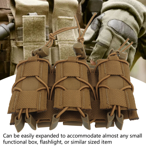 Outdoor Triple Molle Mag Pouch 9mm OpenShort Brown 1