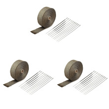 3Stk Kaffeefarbenes Abgasband Universeller Hitzeschutz Für Motor