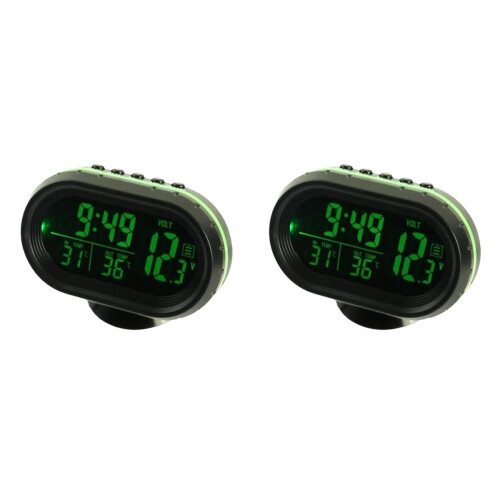 2Stk Schwarze Auto Dash Clock Mit Kalender Und Leichter Installation