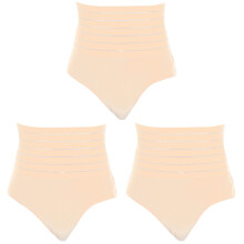 3Stk Damen Shapewear High Waist Kompressionsslip Leichtgelb Bauchweg