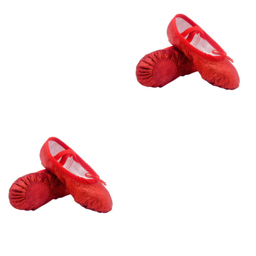 2Paare Tanzschuhe Langlebigem Material Mit Rutschfester Sohle 2