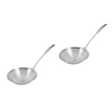 2Stk Robuster Edelstahlsieb Mit Aufhängeloch, Küchenzeiger Silber