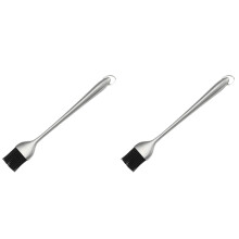 2Stk Bbq Silikonsauce Mit Langem Edelstahlgriff, Hitzeresistent