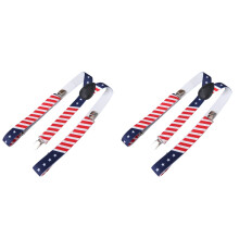2Stk Unisex Verstellbare Hosenträger, Elastisch Mit Modischem Uk-Print