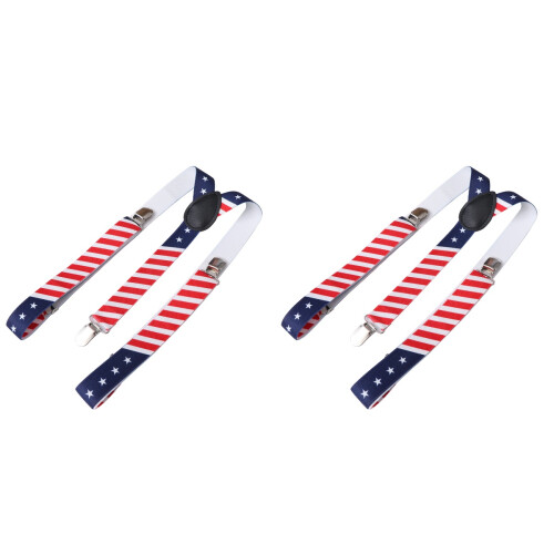 2Stk Unisex Verstellbare Hosenträger, Elastisch Mit Modischem Uk-Print