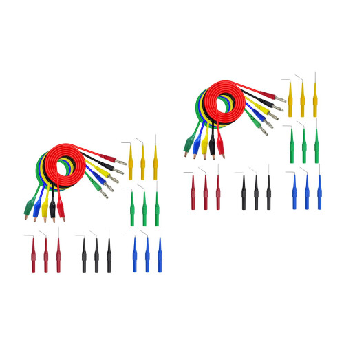 40Pièces Câbles De Test Multimètre Clips Crocodile Banane Multicolores