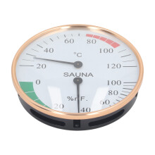Metrodermo per sauna con montaggio a parete, in alluminio, temperatura e umidità, 20-120C