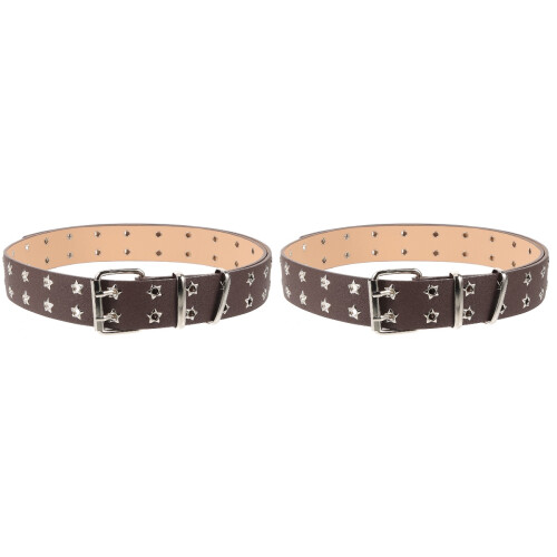 2Pièces Ceinture Punk PU Fer Confortable