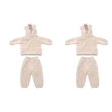 2Ensembles Pyjamas Beige Enfants, Look Élégant Et Chaleureux