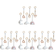 24Pièces Hochet Suspendu Bois Et Tissu Pour Bébé