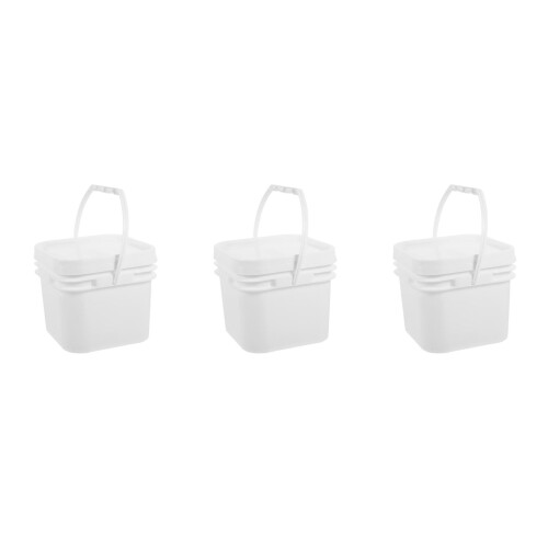 3Pièces Seaux PP Avec Couvercle Pour Stockage