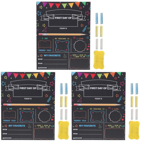 3Ensembles Ardoise Bois Pour Enfants Premier Noir