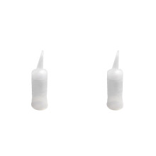 2Pcs White Hair Color Measuring Applicator Bottles for Dye and Style