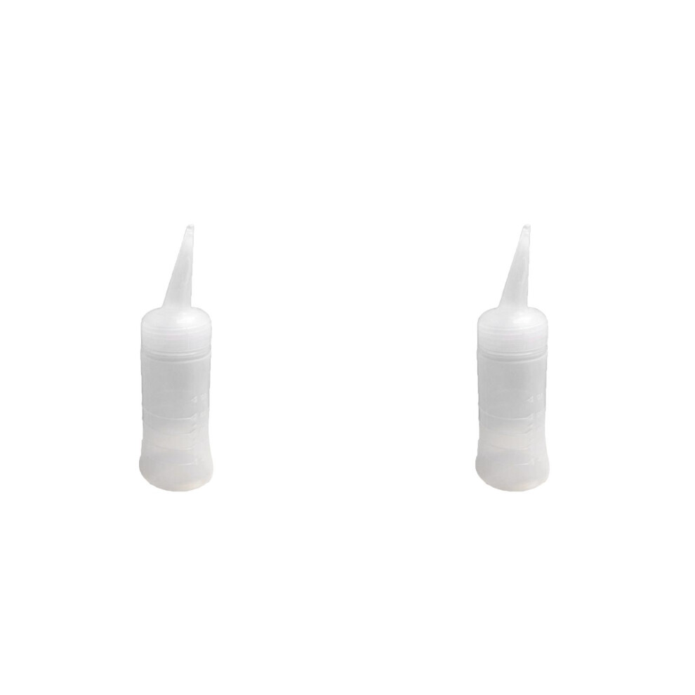 Vaguelly White 2Pcs Hair Color Measuring Applicator Bottles For Dye And Style
