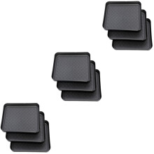 9Pcs Black Plastic Feeding Plate and Shoes Storage Tray Multipurpose