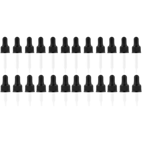 24Pcs Multi-Use Black Glass Pipette Droppers for Liquid Extraction