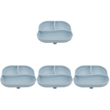 4Pcs Non-Slip Silicone Divided Plates with Suction Cup for Elderly
