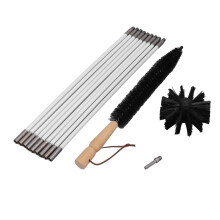 Kit per spazzacamino: 9 aste in nylon, spazzola in faggio