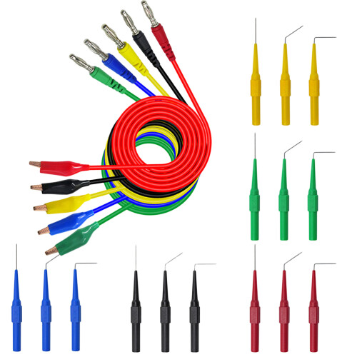 40Pièces Câbles De Test Multimètre Clips Crocodile Banane Multicolores 1