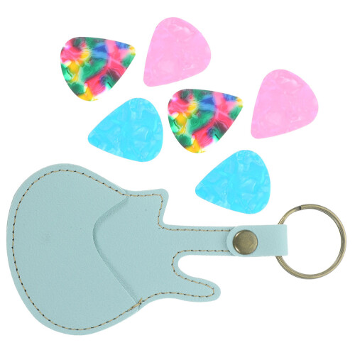 3Ensembles Pochette Bleu PU Pour Médiators Guitare Basse 1
