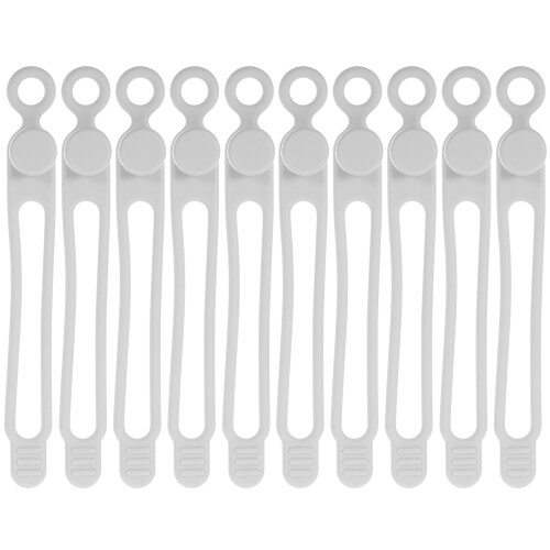 40Pcs Multi-Functional Grey Silicone Cable Straps Reusable for Home 1