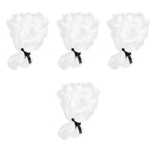 4Pièces Perruques Blanches Juge Cosplay Décoration 2
