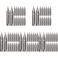100Pièces Plumes En Métal Argentées Pour Stylo Plume, Durable Lisse