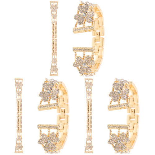 3Pièces Bracelet Montre Ajustable Trèfle Style Élégant