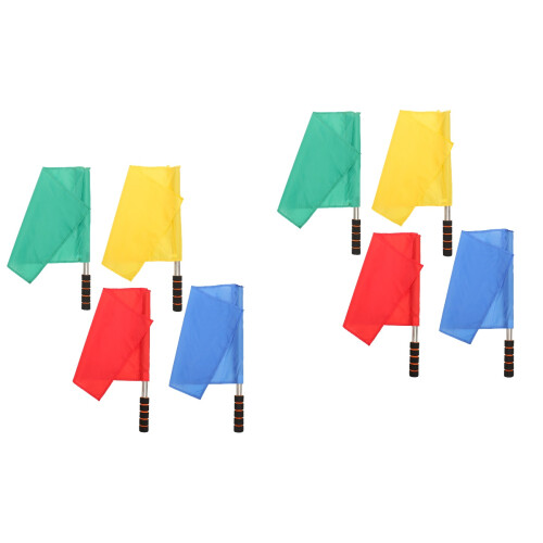 8Pièces Drapeaux De Signal À Main Pour Arbitres Avec Manche En Acier 2