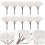 40Pièces Fleurs Faux Blanches Décoratives Mini Arbres Scène Miniature 8