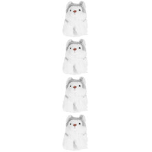 4Pièces Bracelets À Claquer Décoratifs Chien Cartoon Peluche Gris Doux