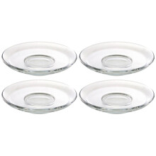 4Pièces Sous-Tasses En Verre Transparentes, Décoratives