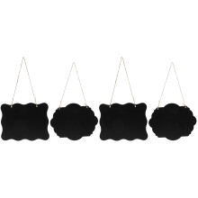 4Pièces Ardoises Suspendues Noires Bois Pour Décor Et Message