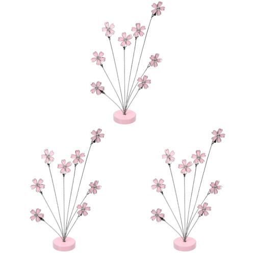 3Pièces Support Photo Rose Métal Décoration Table Multifonction