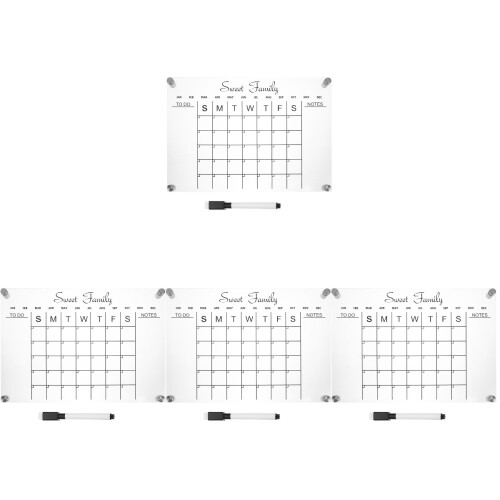 4Ensembles Tableau Effaçable Transparent En Pour Bureaux
