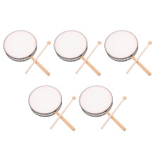 5Sets Witte Handtrommel Set Met Slagstok Voor Kids